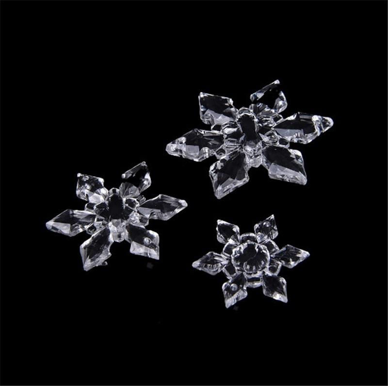 10 stücke Transparent Schneeflocken Weihnachten Baum Hängen Weihnachten Party Ornamente Festival Dekoration 3.6cm