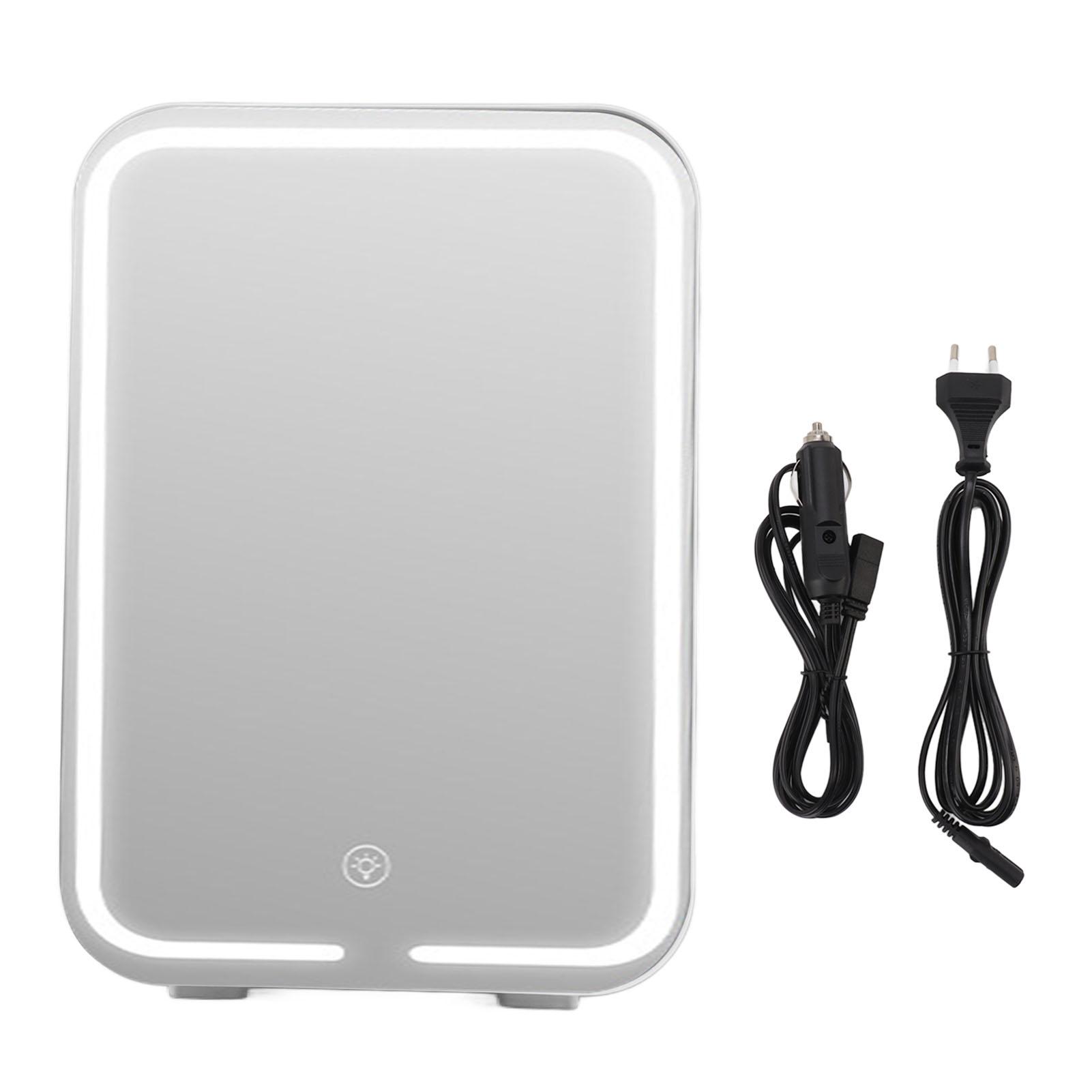 Mini Beauty Kühlschrank Kühlen und Heizen Spiegeltür Dimmbar 10L Tragbarer Beauty Gefrierschrank für Zuhause