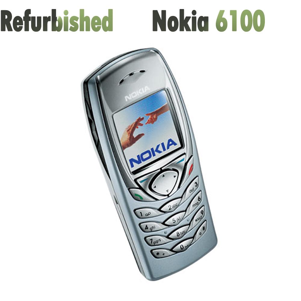 Generalüberholtes Original Nokia 6100 Mobiltelefon mit 1 SIM Simple Set hellblaue
