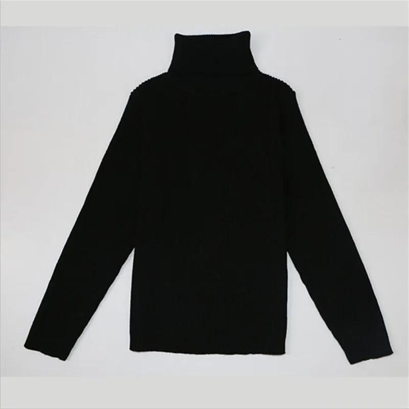 Herbst Winter Kinder Jungen Mädchen Rollkragen Pullover Pullover Gestrickte Pullover Kinder Kleidung 80 schwarz
