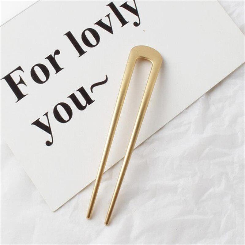 U-förmige Haarnadel Eisen Platte Haar Werkzeug Haar Styling Werkzeug Haarnadel Mode Platte Haar Kopf Schmuck Haarnadel 1pc gold