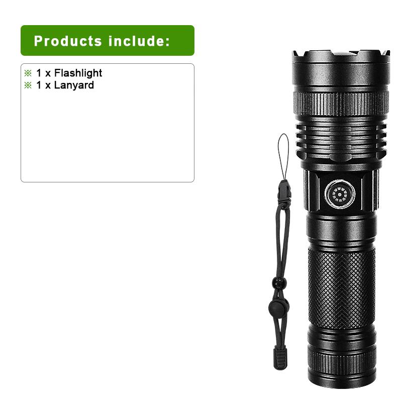 9900LM Hochleistungs-LED-Taschenlampen, weißer Laser, Super-Langstrecken-Taschenlampe, wiederaufladbar, leistungsstarke Taschenlampe, Handlaterne built in battery schwarz