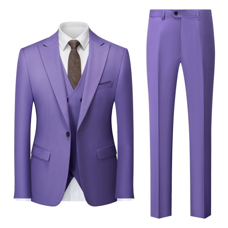 Herren Business Casual Anzug Hochzeit Bräutigam Anzug Herrenanzüge und Blazer XXXL lavendel