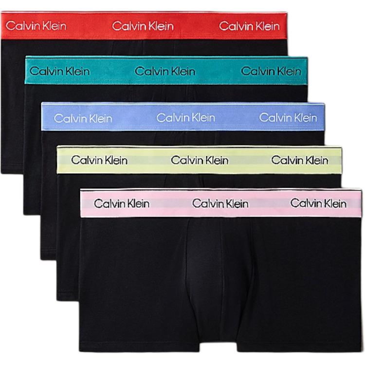 Calvin Klein Lässig Bequem Buchstabenlogo Low Rise Boxer Briefs 5er Pack Herren Unterwäsche Schwarz LV00NB4230-VSU M blue