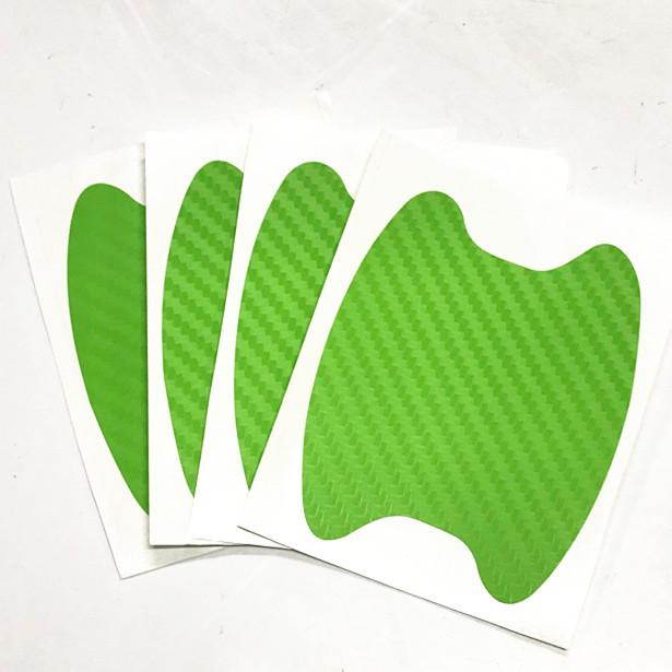 4 Teile/satz Auto Styling Leisten Aufkleber Auto Tür Aufkleber Carbon Faser Kratzer Beständig Abdeckung Auto Griff Schutz Film Teile 4PCS grün