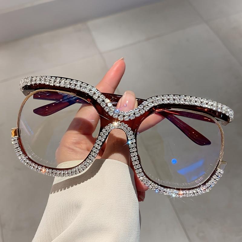 Premium 1 Stück Strass komfortabel elegant funktional Brille Mode Damen Herren Übergröße Brille Party Nachtclub Brille