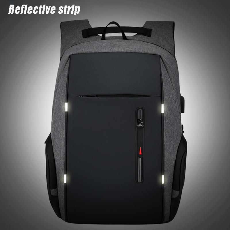 Unisex Wasserdichter Oxford-Rucksack Schultasche für Teenager Jungen Schultasche Großraumrucksack Herren Businesstasche 32*16*46cm grau