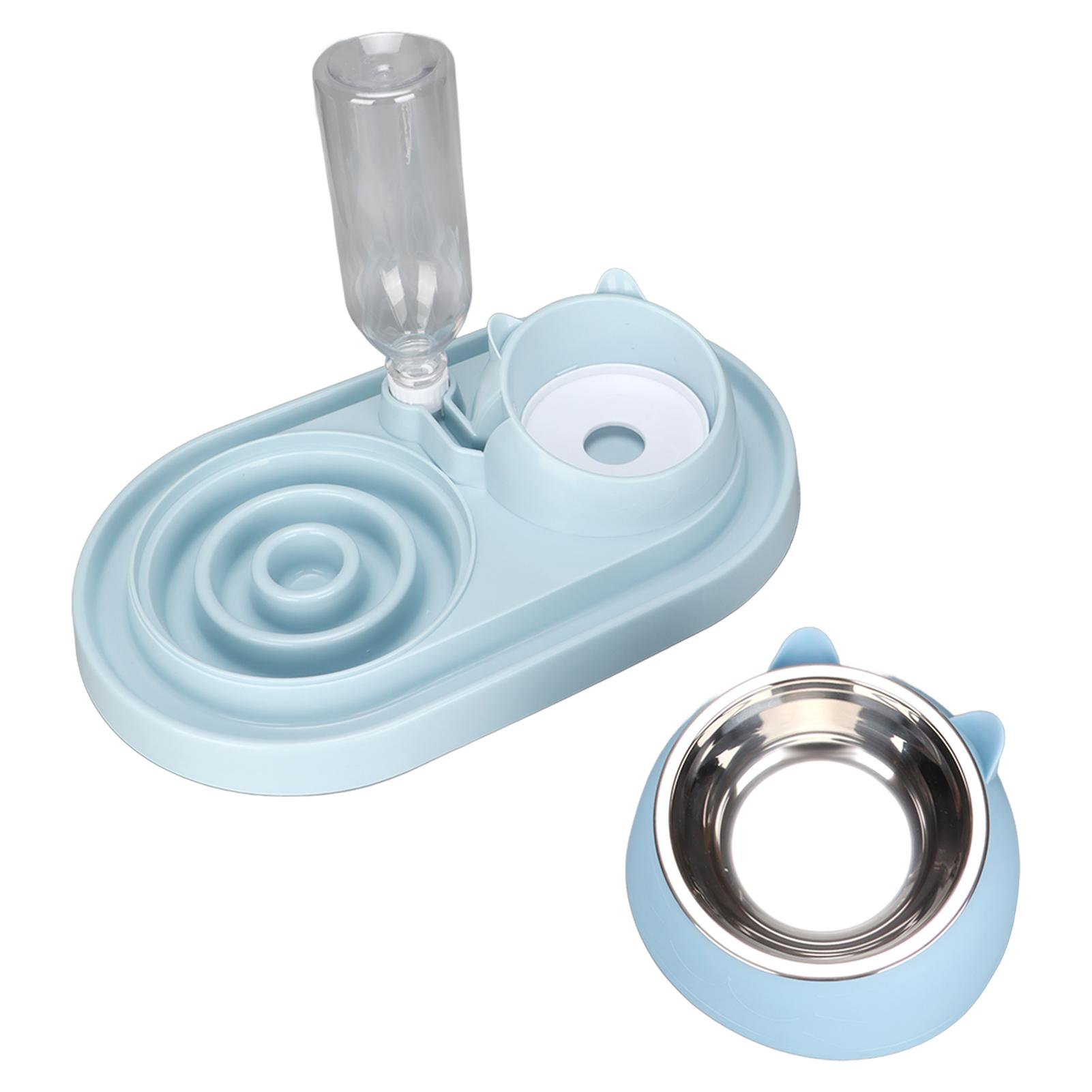Katzenfutter- und Wassernapf-Set Langsames Fressen Automatischer Trinkwasser- und Katzenfutter-Napf für Welpen L(for 6.5-9kg)