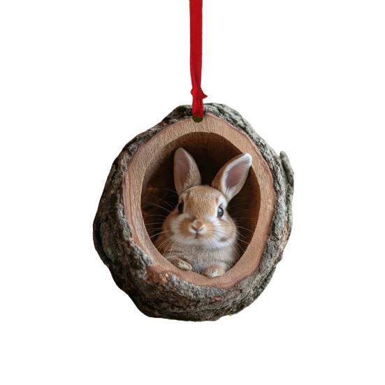 Waldtier Weihnachtsornament 2D Acryl Eule Waschbär Koala Eichhörnchen Weihnachtsbaum Hängedekoration für Baum Heim Partydeko 8 cm 2