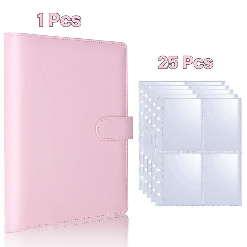 Kpop Fotokarte Binder Sammelalbum für Fotokarten PU-Leder Notizbuch Fotoschutz Schuls Schreibwaren A