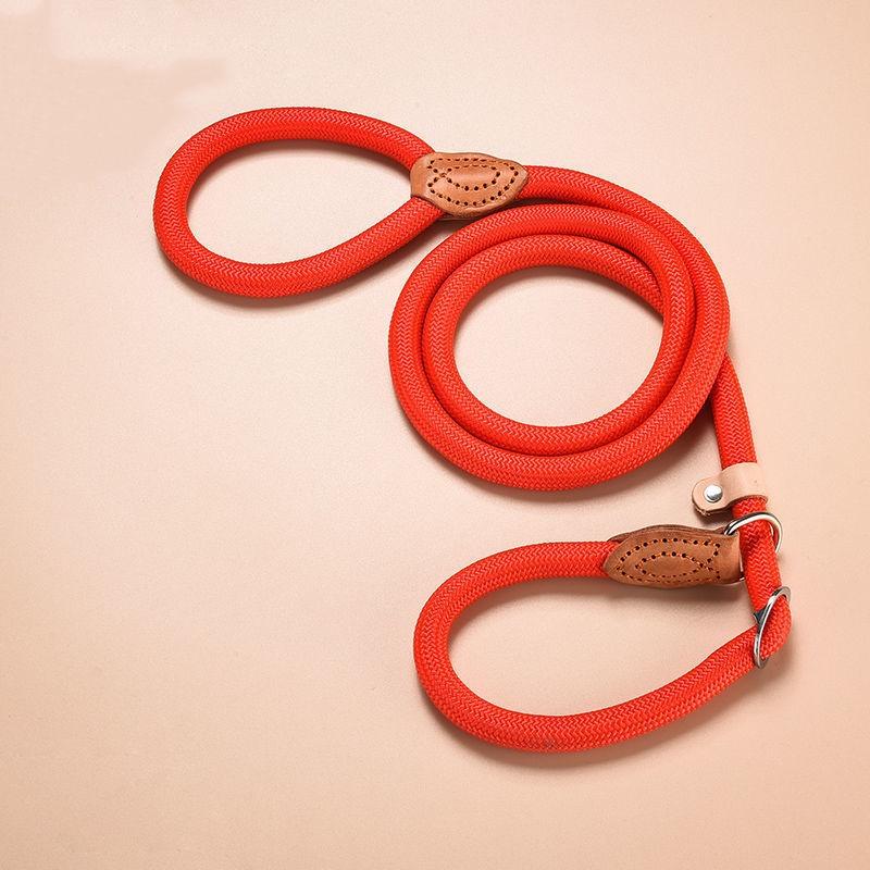 Neue strapazierfähige Hundeleine Zugseil Leine Verstellbare geflochtene Schlaufe Halsband Trainingsleine Für kleine bis mittelgroße Hunde (Red,0.8cmX180cm) rot