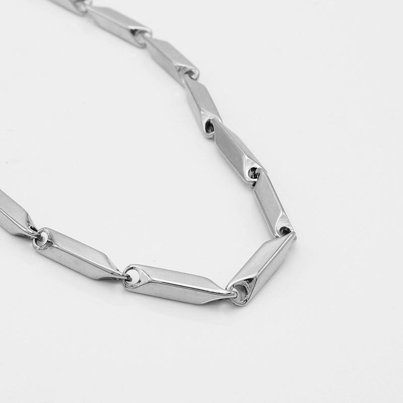 Herren-Halskette aus Edelstahl, Titan-Halskette, Kette 2–4 mm 4 mm white