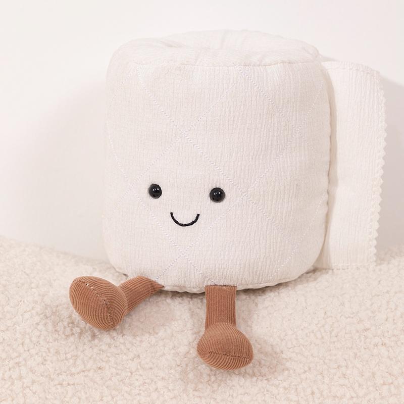Plüsch süße Toilettenpapier Puppe Rolle Papier kreative und Kawaii Puppe Anhänger als Geschenk für Freunde ohne Etiketten 15CM weiß