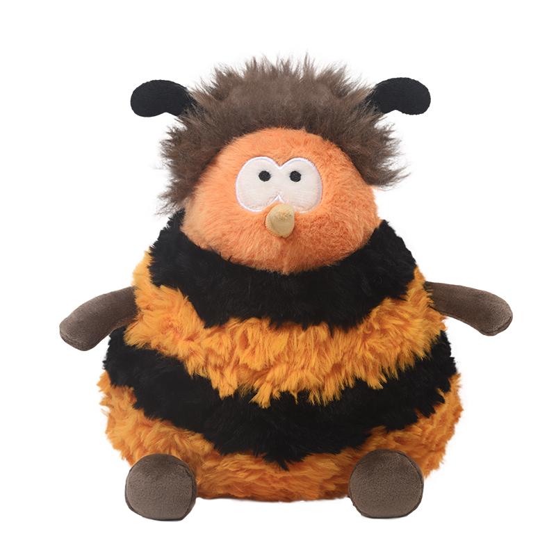 19cm Männliche Biene Drohne Tiere Plüschtiere Weich Entzückend Kreatives Kissen Cartoon Puppen Geburtstagsgeschenke für Mädchen und Jungen Partydeko about 19cm black