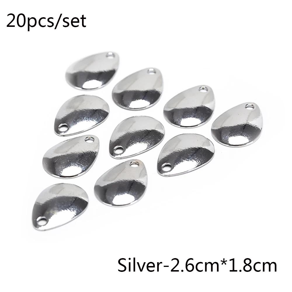 Spinner Tackle Glatte Nickel Vibration Blades Metall Wasser tropfen VIB Köder Angeln Attraktor Spinner silver-2.6cm X 1.8cm