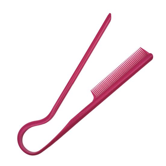 V-förmiger Haarglätterkamm, zusammenklappbar, für den Heimsalon, Frauen, Haarglätter, Entwirrungskamm, Bürste, tragbares Haar, Friseur-Styling-Werkzeug rose rot