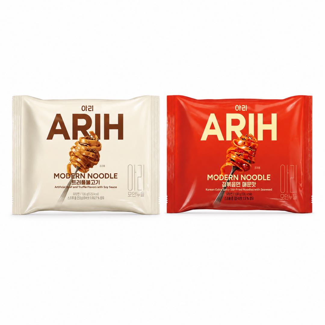 BTS Kollaborationsedition ARIH Moderne Geschmacksnudeln, Gemischte & Gebratene Nudeln 130g 1 Beutel #Spicy Seaweed+Truffle Grilled Meat*2bag