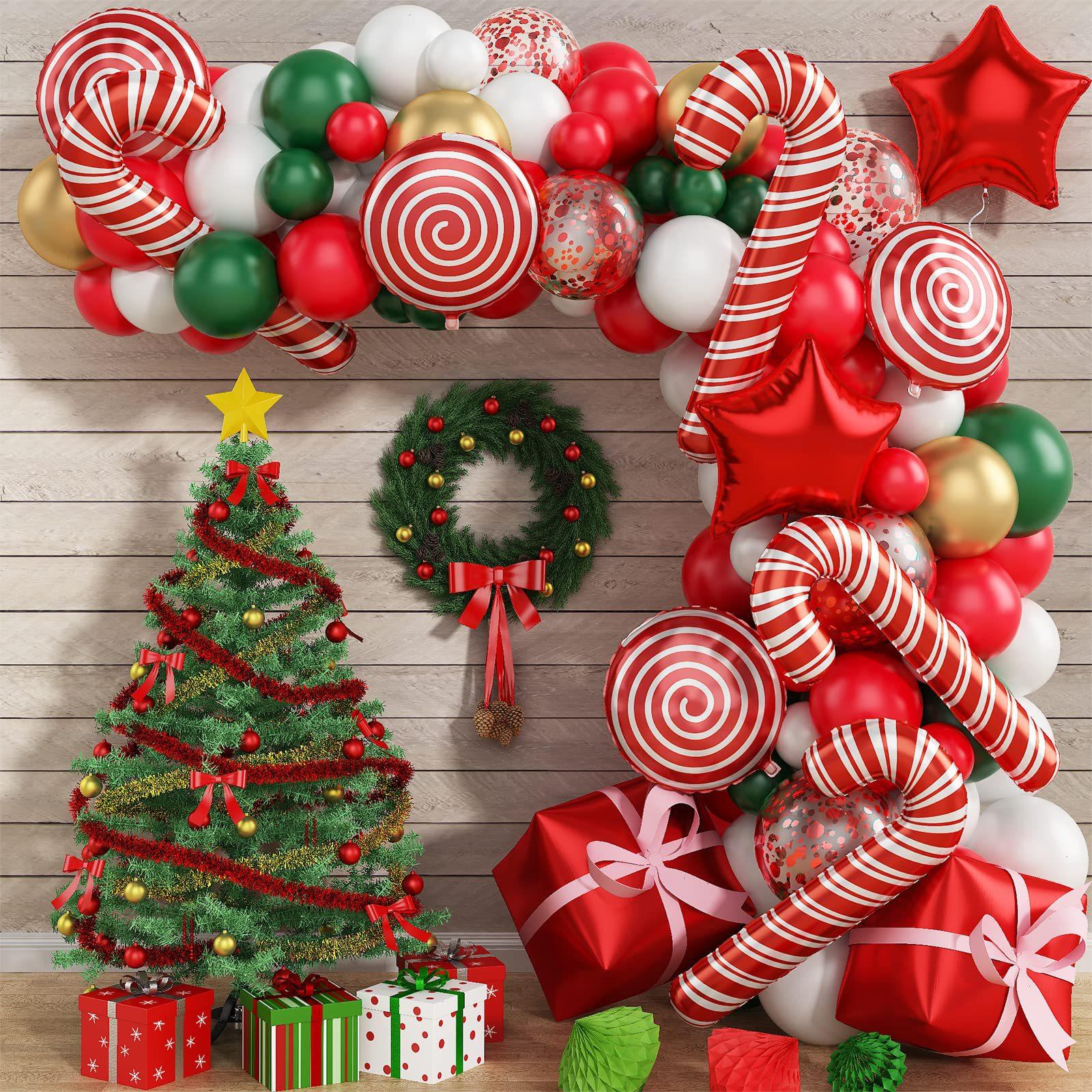 Weihnachten Ballon Bogen Grün Gold Rot Box Candy Ballons Girlande Kegel Explosion Stern Folie Ballons Neue Jahr Weihnachten Party decor