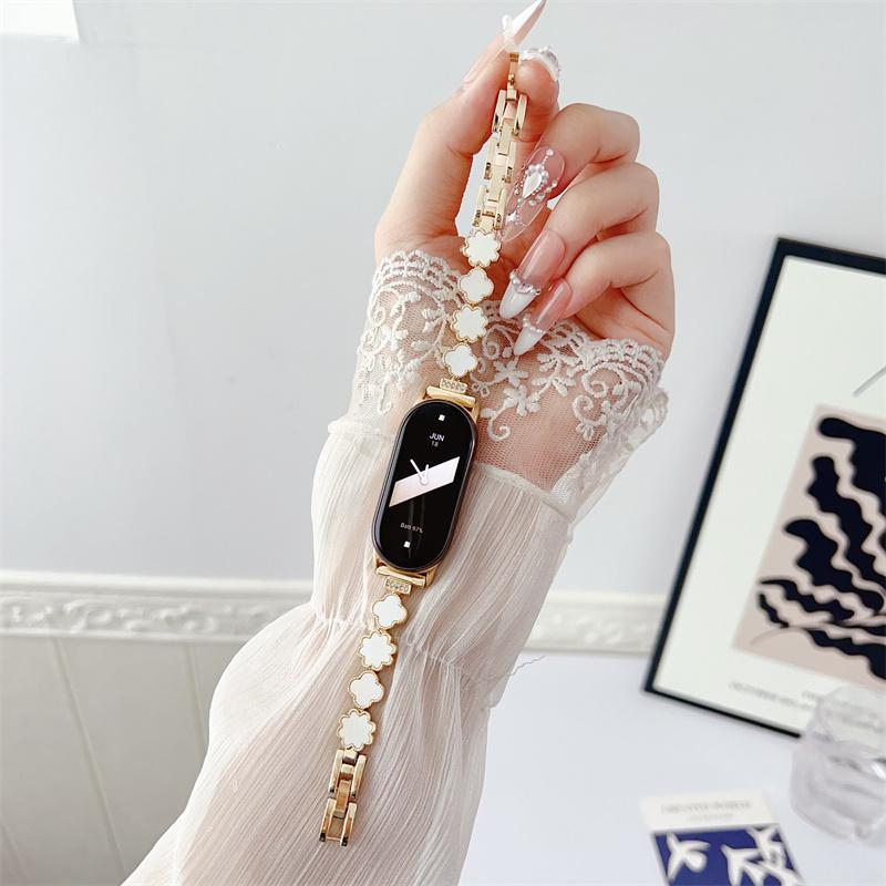 Armband für Mi Band 9 Smart Armband Globale Version Miband 8 Band Frauen Mädchen Strap für Xiaomi Smart Band 8 NFC Armband gold
