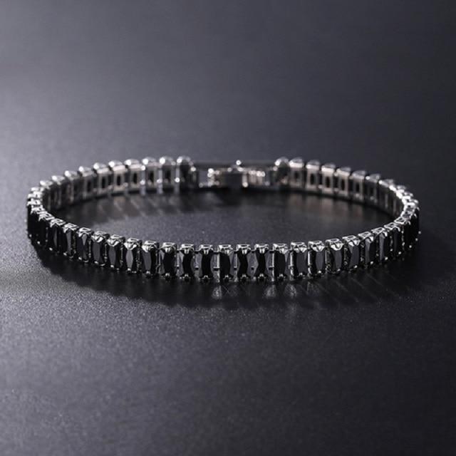 4mm Zirkonia Grün Tennis Armband Kette Armbänder Für Frauen Männer Gold Silber Farbe Hand Kette Cz Kette Homme Schmuck 17cm length gray