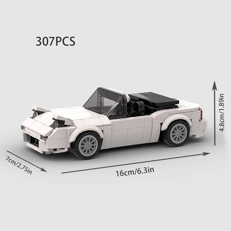 Moc Racers MX-5 NA Bausteine Vintage Sportwagen Cabrio Stadt Offenes Fahrzeugmodell Kinderspielzeug Technik