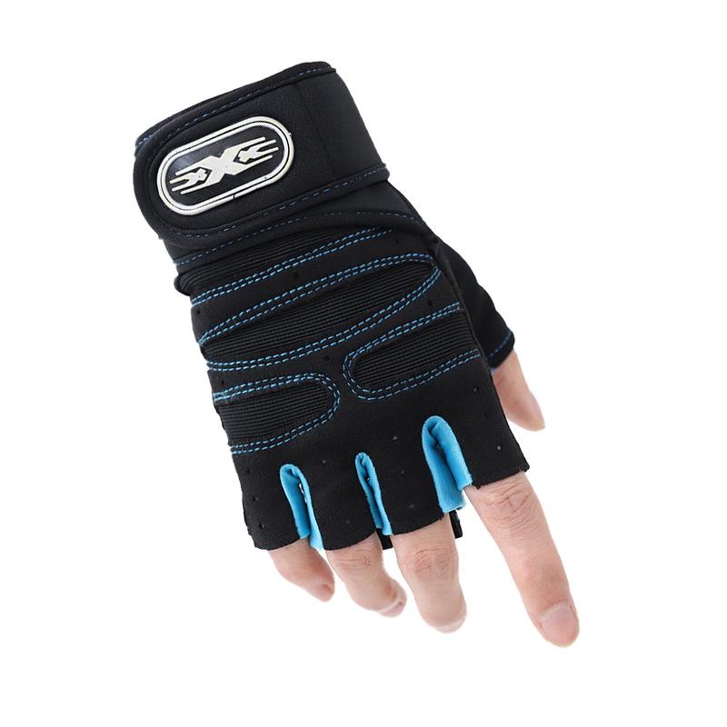 Gym Handschuhe Fitness Gewichtheben Handschuhe Bodybuilding Training Sport Übung Radfahren Sport Workout Handschuh für Männer Frauen M/L/XL XL baby blau