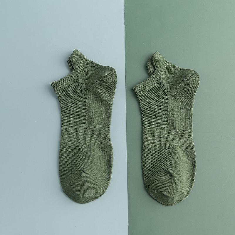 1/4 Pairs Baumwolle Mann Kurze Socken Mode Atmungsaktive Junge Ankle Socken Komfortable Einfarbig Casual Socken Männliche Straße Fashions One size grün