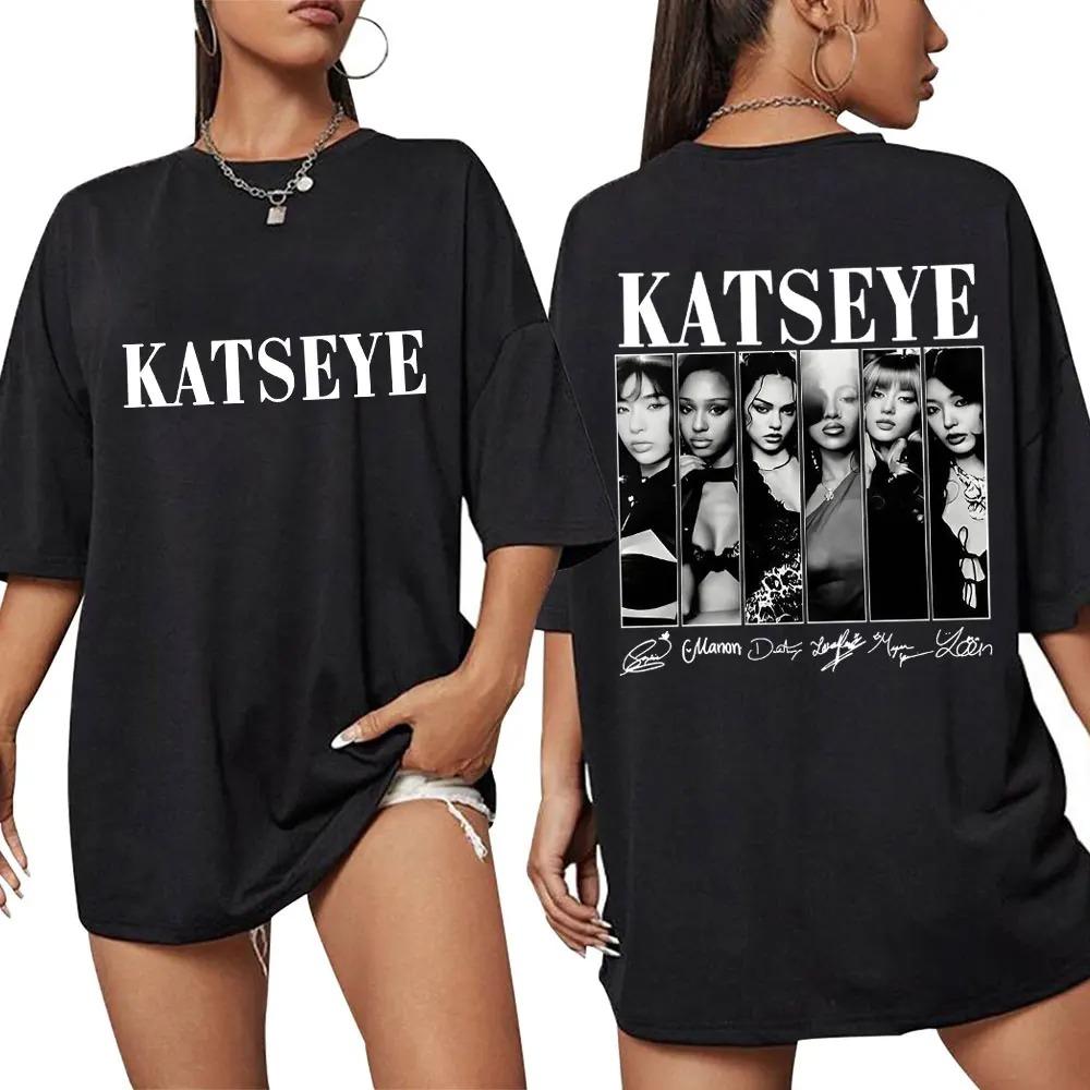 Katseye Grafische T-Shirts Oversized Y2k Streetwear Hip Hop Mode Herren Beliebtes T-Shirt 100% Baumwolle Oversized T-Shirts Streetwear XXXL orange