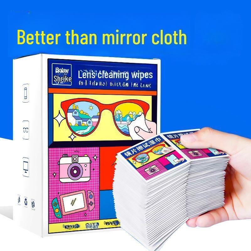Antibeschlag-Brillenreinigungstücher - Einweg-Feuchttücher für Brillengläser und Helme 100 pieces per bag