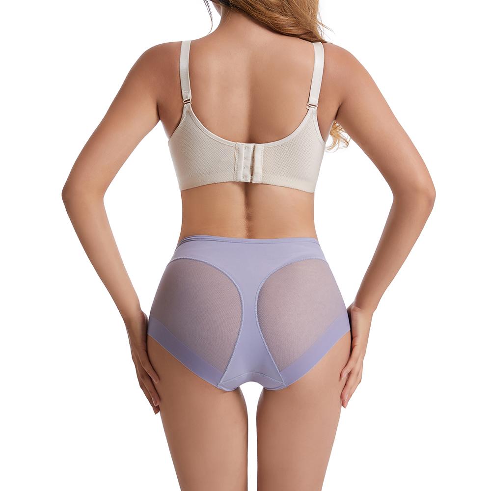 Nahtlose Atmungsaktive Mesh Dessous Body Shaper Höschen Hohe Taille Shapewear Elastische Dessous Abnehmen Gürtel Unterwäsche S blau