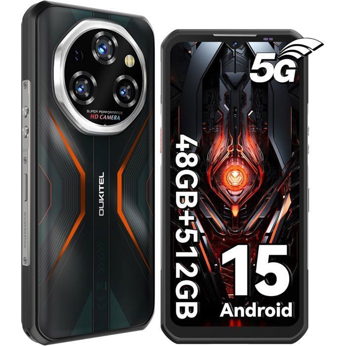 OUKITEL WP55 Pro 5G Smartphone Unzerbrechlich 48+512GB 6.6  11000mAh Mobiltelefon Unzerbrechlich Android 15 108MP Dual-SIM/NFC Orange orange