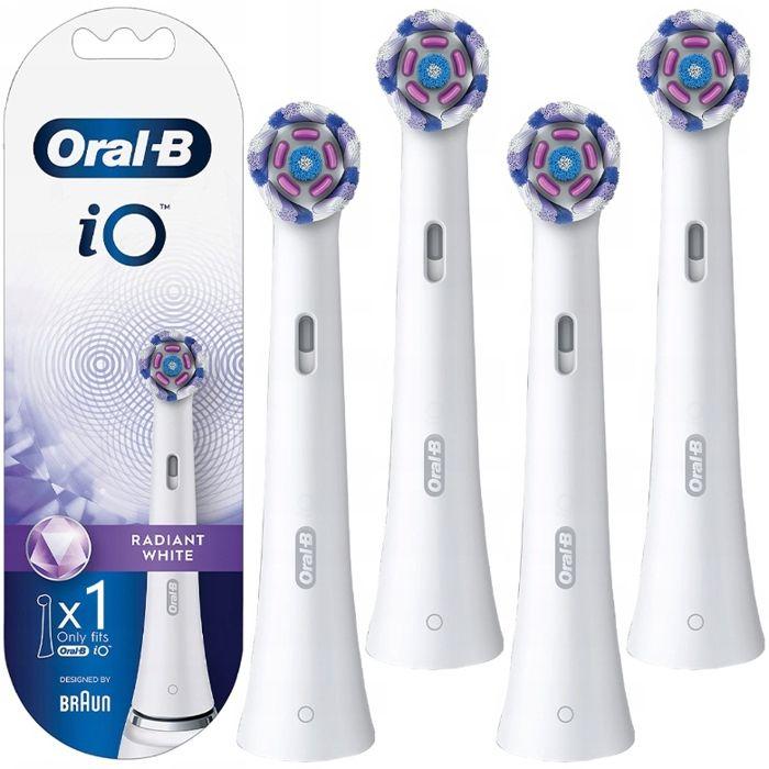 Ersatzbürstenköpfe - Oral B - iO Radiant White - 4 Bürstenköpfe - Sofortiges Weiß - Fortschrittliche Reinigung weiß