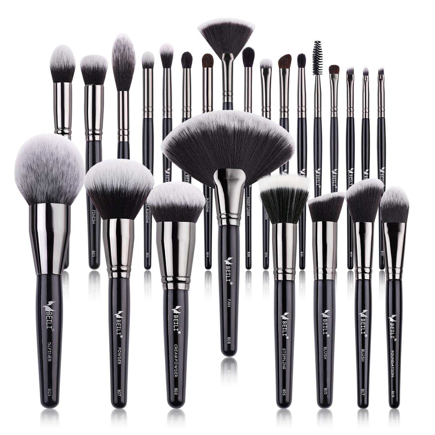 BEILI 25/15-teiliges professionelles Make-up-Pinsel-Set, hochwertiges synthetisches Kabuki-Foundation-Gesichtspuder, Rouge, Concealer, Lidschatten, Make-up-Pinsel-Set