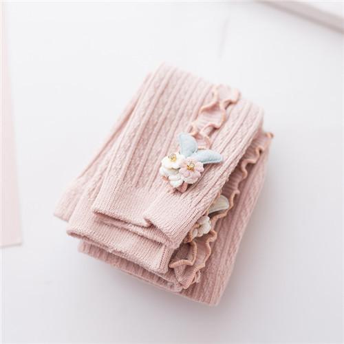 Strumpfhosen für Mädchen Herbst Winter Kinderstrumpfhosen Gestrickte Baby-Strumpfhosen Warme Leggings Kinder Weiße Strumpfhosen Kleinkind Kleidung 0-6 Jahre XL 5to6Years rosa
