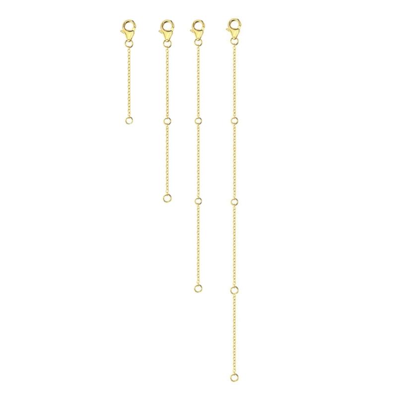 4-teiliges Pack Verstellbares Kettenverlängerer-Set für Schmuckherstellung Gold/Silber Halsketten- und Armband-Verlängerungsketten Schmuck gold