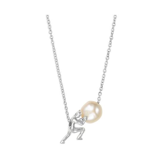 Griechisch-mythologisch inspirierte Halskette mit Stein-Schieber, inspirierender religiöser Schmuck, Halskette mit Kunstperlen-Anhänger, Geschenk für Männer und Frauen A