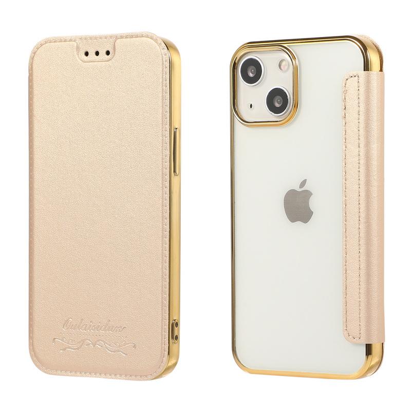 Leder Flip Phone Cover Clear Back Slim Phone Bumpers Schutzhülle für iPhone 16 Pro 15 14 Pro Max 13 12 Pro 11 Pro MAX XR X 8 iPhone 16 Pro Max gold