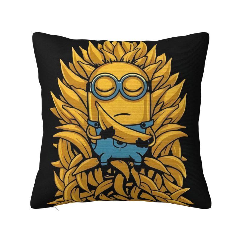 Individuelle Kissenbezüge für das Wohnzimmer mit dem Motiv 'Minions – Auf der Suche nach dem Bösewicht' Anime Niedliche Cartoon-Stil Luxus-Kissenbezug Quadratische Kissenhülle 22x22Inch