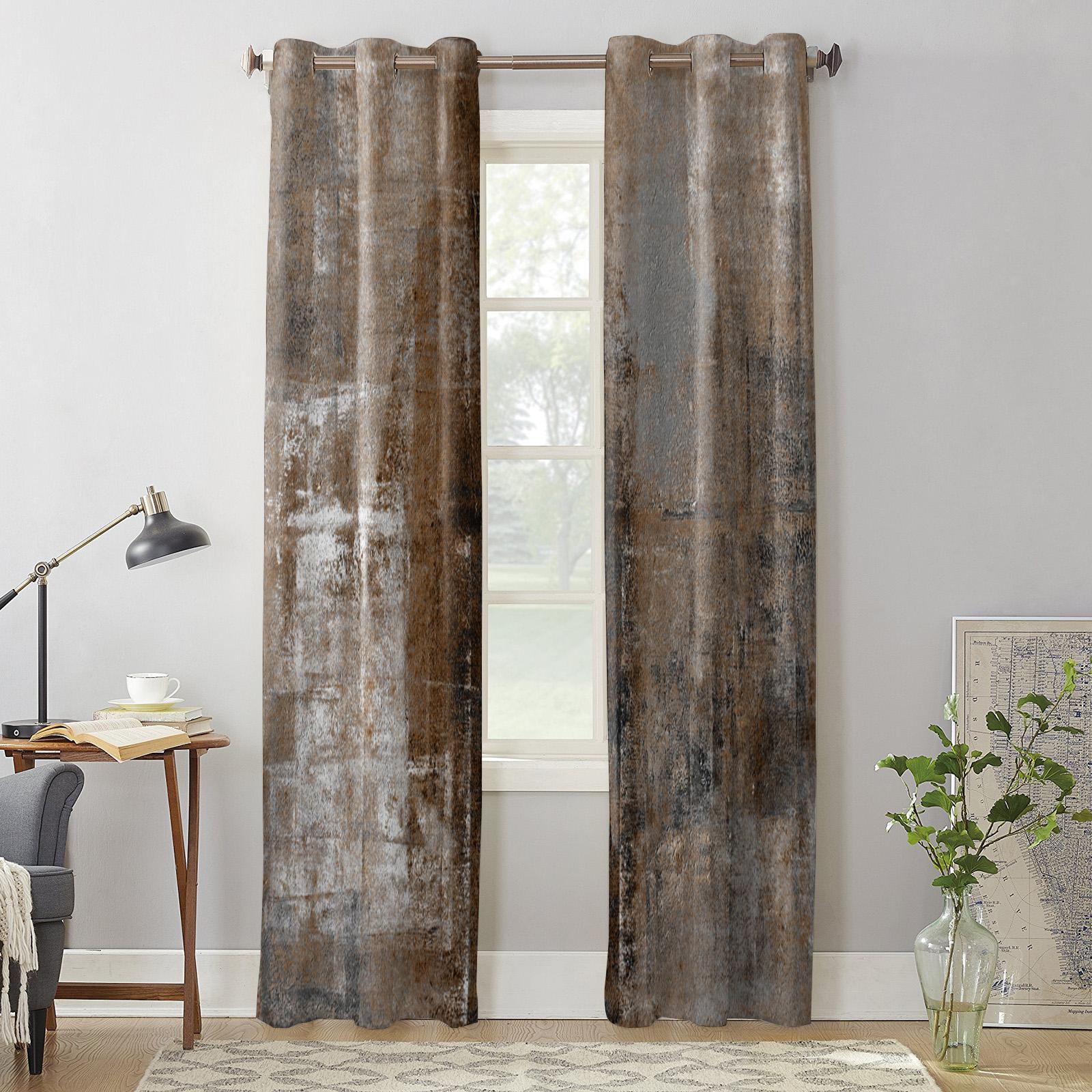 Vintage Country Style Ölgemälde Textur Abstrakt Fenster Vorhang Wohnzimmer Raffgardine für Schlafzimmer Küche Dekor Vorhang 135W x 135H(cm) x1