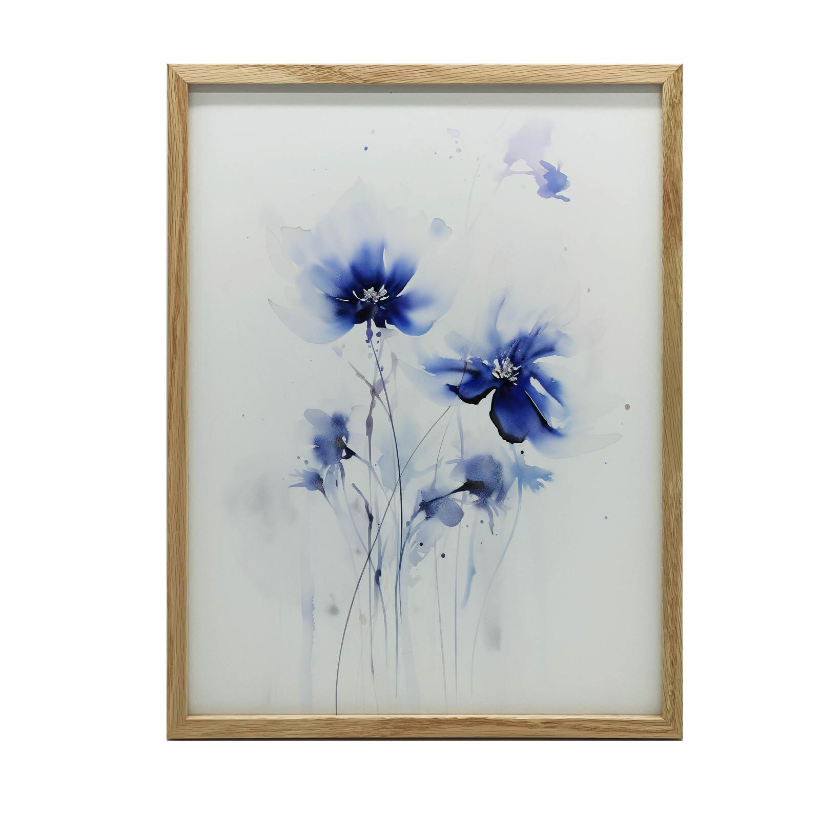 Zarte Blaue Blumen Zarte Blaue Blumen, 40X50 Cm, Ohne Rahmen, Mattes Papier 230 Gsm 46
