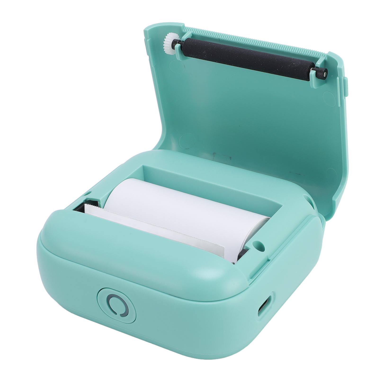 Kleiner Thermodrucker BT 203dpi Tragbarer Taschen-Drucker für Rechnung Foto Memo Falsche Frage Drucker grün