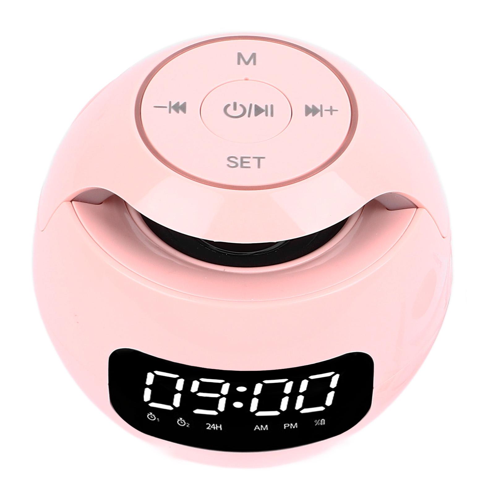 Bluetooth Uhr Lautsprecher Rund Klein Unterstützt Speicherkarte Drahtloser Wecker Lautsprecher mit Radio