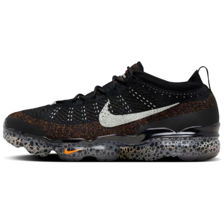 Nike Herren Air VaporMax 2023 Flyknit Electric Pack Herren Sneaker Schwarz Hell-Silber Gesamt-Orange FZ2519-001 44