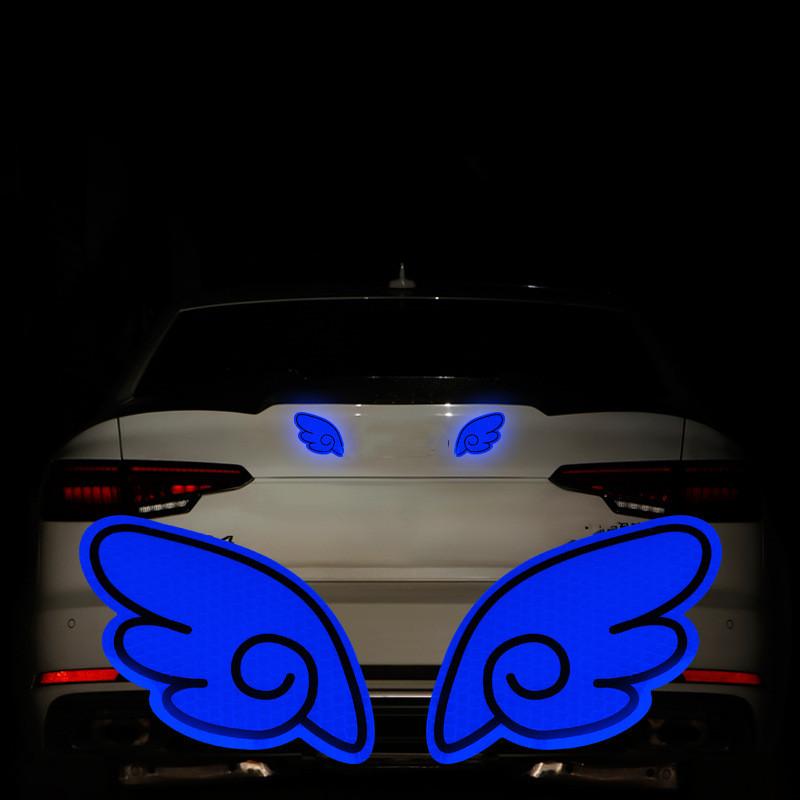 2 Stücke/1 Paar Auto Sicherheit Warnung Reflektierende Band Aufkleber Auto Reflektierende Aufkleber Auto Aufkleber Reflektierende Streifen Auto Fahrrad Motorrad 12*6.7cm