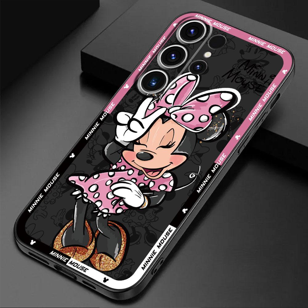 Capa Cover Disney Mickey Minnie Maus süß Schwarz Weiche Hülle für Samsung Galaxy S24 Ultra S21 5G S22 Plus S23 Ultra S21 FE S20 for Galaxy S23 Ultra