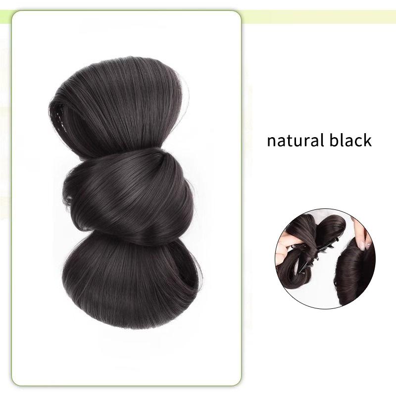 Synthetischer Haarknoten Pferdeschwanz Flauschige Perücke Clip Party Verkleiden Haarschmuck Falscher Pferdeschwanz Haarverlängerung Für Frauen schwarz