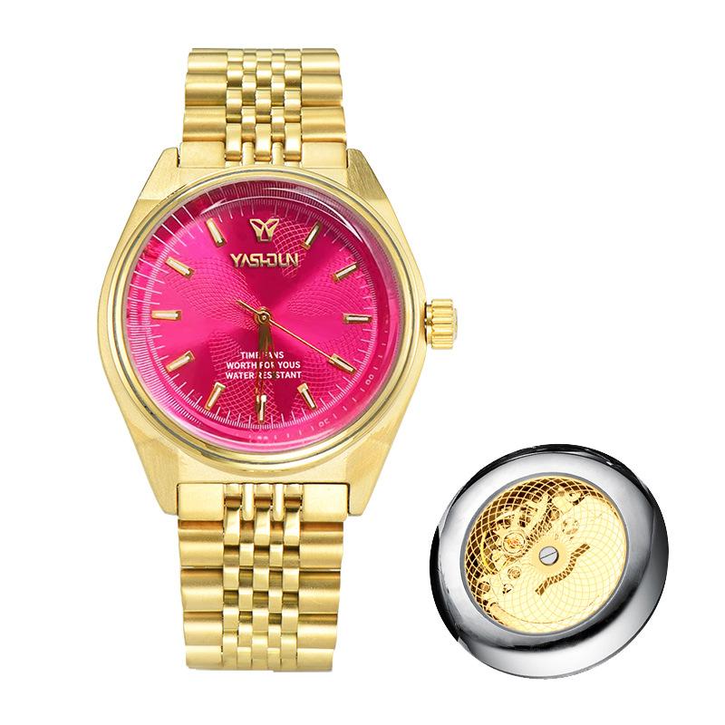 Damenuhr Damenuhr Saturn Roségold Uhr pink