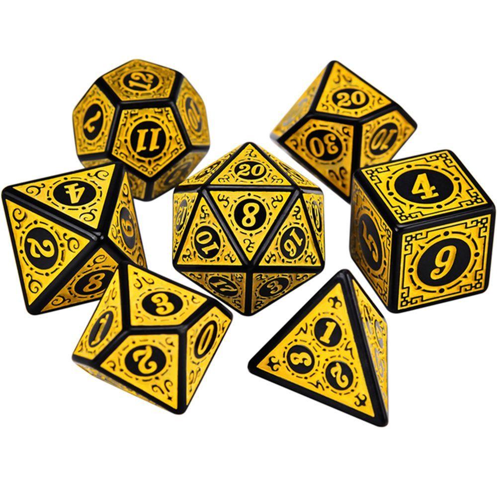7-teiliges polyedrisches Würfelset, doppelfarbig, polyedrische Spielwürfel für RPG Dungeons and Dragons DND RPG D20 D12 D10 D8 D6 D4 Tischspiel