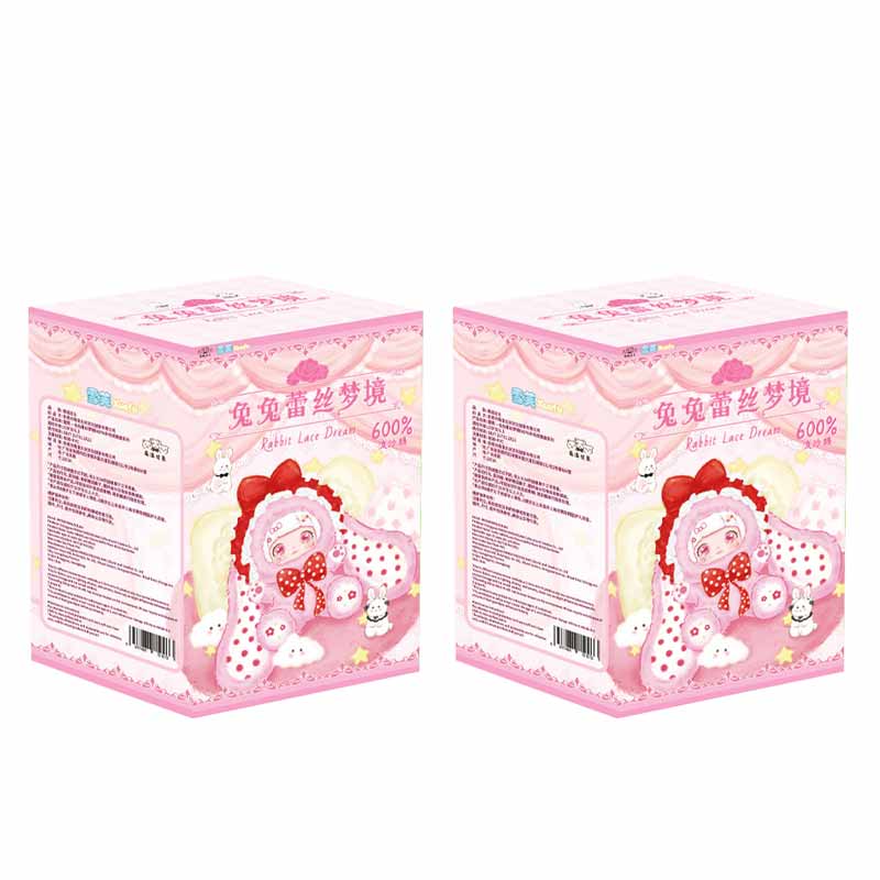 Neue Xuefu Kaninchen Spitze Traum 600% Fließender Sand Augen Serie Blind Box Weiches Kuschelkissen Ornament Mystery Box Überraschungsgeschenk Spielzeug white