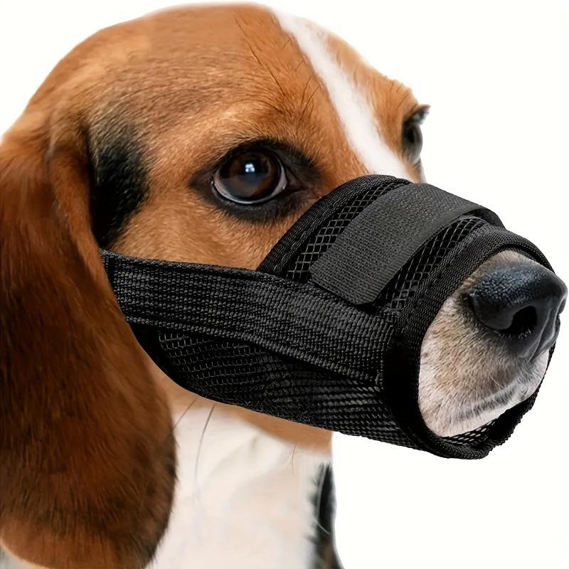 Atmungsaktiver Hundemaulkorb Anti-Biss Bellen Aasfresser-sicher Netz-Maulkorb Ermöglicht Trinken von Wasser Haustierbedarf Für Kleine Große Hunde (Black,M) schwarz